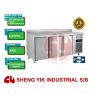 SYI FRESH 3 Doors Counter Refrigerator Freezer (6FT C/W BackSplash) K-DWF18M3-76B