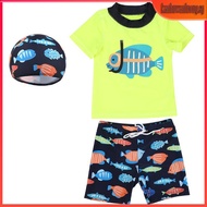 Kids Swimwear Cartoon Fish 3pcs/set Swimming Suit for Boy Swim Wear 2-10Years Toddler Swimsuit Short