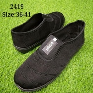 kasut kerja perempuan hitam kain murah#kerja#kain#getah#kasut#shoes#canvas#black#