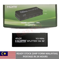 4K 60hz HDMI 2.0 Splitter 1X4 4 Ports Full HD 1080p  Repeater Amplifier Hub HDMI 1 TO 4 Splitter 3D 