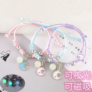 gelang bracelet for woman Girlfriends Magnetic Bracelet for 2-3, Luminous Sisters Token