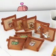 Penlab Mini Capybara Mesh Pencil Storage Bag Portable Transparent Pouch for Pens Erasers Cartoon Des