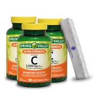 Spring Valley, Vitamin C 2000mg, 120 Count Capsules, Ultra Strength Vitamin C Dietary Supplement + 7