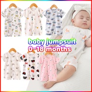 Baju Bayi Newborn Baby Clothing Cotton Romper Short Sleeve Button Jumpsuit One Piece Night Wear Baby