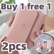 ⚡ 2PCS Foldable Women Wallet Fashion Solid Color Short Wallet Convenient Cash Cute Wallets For Woman