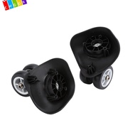 CHAAKIG 1Pair Luggage Wheel Replacement, PVC Black Suitcase Wheel, Durable Swivel Casters Trolley Wh