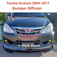Toyota Avanza 2004-2011 Front Bumper Diffuser Lip Wrap Angle Splitters Black / Carbon