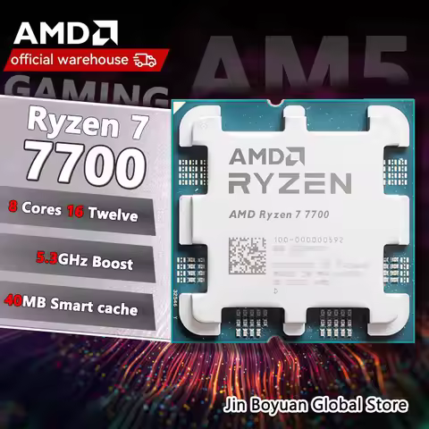 New AMD Ryzen 7 7700 CPU , R7 7700, 3.8GHz,8-Core,16-Thread, 5NM, L3=32M,100-000000592 Socket AM5 bu