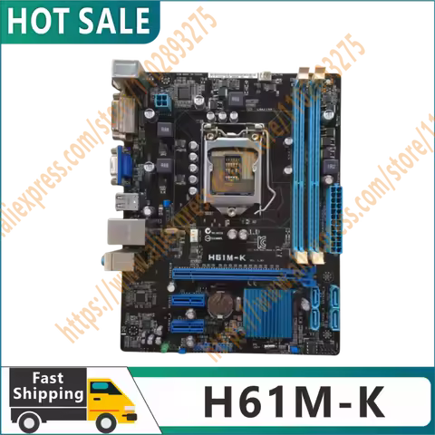 100% original test H61M-K motherboard LGA 1155 DDR3 USB2.0 16GB DVI VGA H61 desktop motherboard