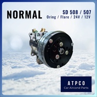 READY STOCK  ✅ SANDEN 508 / 507 COMPRESSOR 12V / 24V / ORING / FLARE CAR AIRCOND COMPRESSOR