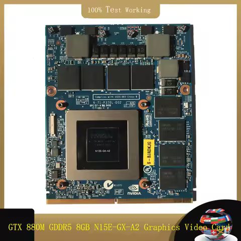 GTX880M GTX 880M GDDR5 8GB N15E-GX-A2 Graphics Video Card For DELL Alienware M13X R1 R2 M15X R1 R2 M