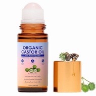 Organic Rose Quartz Roll-On Massage Oil, 100% Pure Cold Pressed, Hexane-Free, Amber Glass Bottle, 1.