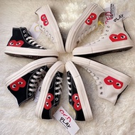 [Ada Stok] CDG PLAY x Converse Kasut Semua Bintang 1970-an Kasut Sniker Wanita Lelaki Kasut Klasik A