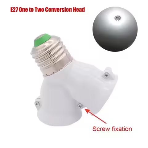 E27 One to Two Conversion Head Socket Creative 2-e27 Lamp Holder Extender Distributor Converter Plug