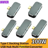JAVIER Type-C Hub Adapter Multifunction 6 in 1 3.55mm Jack USB Extender PD100W USB3.0 USB2.0/USB3.1 