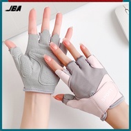 JBA Gym Gloves For Women A Pair Half Finger Thicken Palm Rest Adjustable Velcro Breathable Durable W