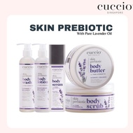 (CUCCIOSG) Cuccio Skin Prebiotic Body Care Set Lavender Body Wash Lotion Serum Body Scrub Body Butte