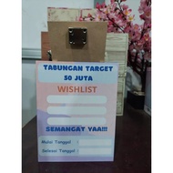 Target Piggy Bank 50 million 100 million 200 million Large size 15x20 With Anti-Termite Lock - Eid S