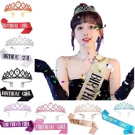 Birthday ribbon Crown birthday queen girl birthday wedding party ribbon（ Crown Set）
