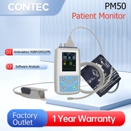 CONTEC PM50 Patient Monitor 24 Hours NIBP Holter Spo2  Ambulatory Digital O2 NIBP Machine ซอฟต์แวร์ค