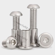 [Taiwan Shipment] 304 Stainless Steel Round Head Hexagon Socket Butt/Lock Screw Set Splint Furniture