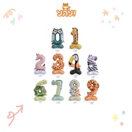 YAY Jumbo Number Balloon with Animal Motif 60 CM (Standing) / Jumbo Number Balloon with Animal Motif