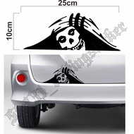 Car cutting sticker with skull ngintip image, skull ngintip sticker