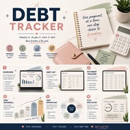 Debt Tracker Planner | Printable Debt Payoff Tracker | Budget Planner | Finance Organizer | Editable