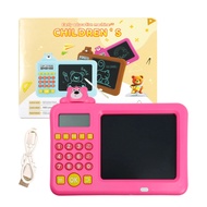 2-in-1 Kids Math Calculator+LCD Drawing Tablet–Educational Toy for Age 3-8 Blue/Pink/Yellow  Reusabl