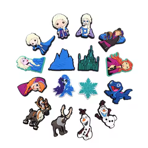 Mesuca Frozen Elsa Anna Olaf Silicone for Shoe Charms Winter Princess Clog Decor Detachable DIY Foot