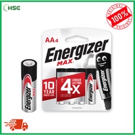 [4 PCS] ENERGIZER E91BP ALKALINE BATTERY SIZE AA 1.5V