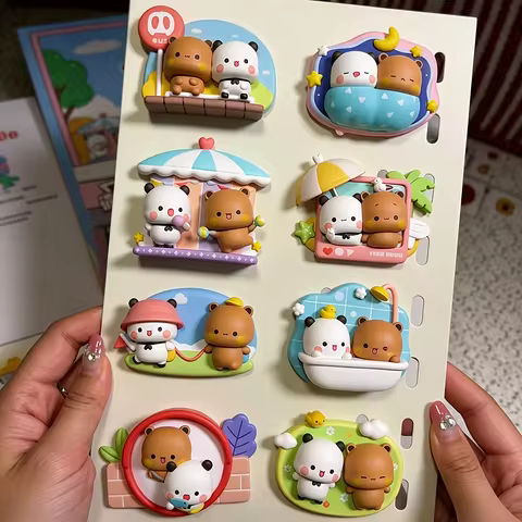 In Stock Original Bubu And Dudu Fridge Magnet Blind Box Cute Cartoon Panda Model Surprise Gift For C
