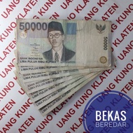 Bekas Asli 50.000 Rupiah Tahun 1999 WR Supratman Rp 50000 Soepratman Uang kertas Kuno Duit Lama duit