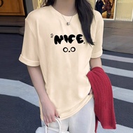 2026 Simple Letter Round Neck Pure Cotton Short-Sleeved T-Shirt Women 2025 Spring Autumn New Style E