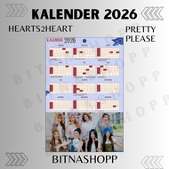 2026 CALENDAR HEARTS2HEARTS STYLE LAMINATED 2 SIDES KPOP IDOL UNOFFICIAL H2H CARMEN JIWOO YUHA STELL