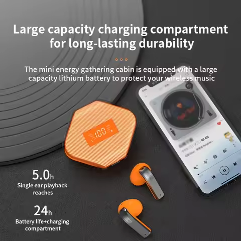 ‌TWS 5.3 Bluetooth Earphones with LED Digital Display, ENC Dual Mic Noise Cancelling, 40H Playtime f