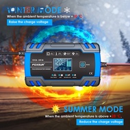 【Reasdy stock】FOXSUR 12V/24 5A 7A 8A Car Battery Charger Restore Motorcycle Acid Battery Charger Bat