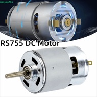 QIRVEN RS755 DC Motor, 12V DC Long Shaft Lawn Mower Motor, Robust High Power Large Torque High Effic