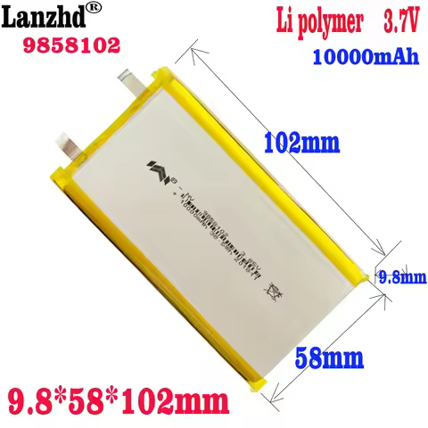 1-12PCS 3.8V 9858102 Li polymer lithium battery 10000mAh For Xiaomi power bank navigator tablet MID 