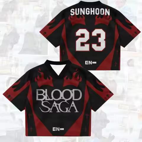Summer Men's Women's SUNGHOON 3D Print Graphic Short Sleeve Casual Enhypen Blood Saga World Tour T-S