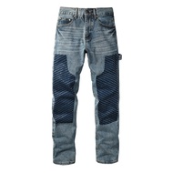 Trendy Hot Diamond Jeans Retro Distressed Straight Jeans Loose All-Match Casual Pants Men's Pants St