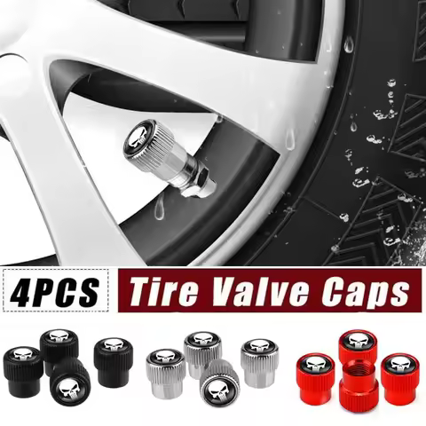 4pcs Miniso Anime Cartoon Marvel Punisher Car Wheel Tire Valve Stem Caps Air Covers for Maserati Fer