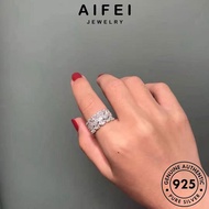 AIFEI JEWELRY Ring Korean Moissanite Silver Perempuan Accessories 925 Personality Diamond Petals For 純銀戒指 Adjustable Sterling Women Perak Original Cincin R2424