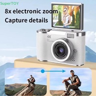 SUPERTOY 4K Digital Camera 48MP Resolution 8x Digital Zoom 180° Flip Screen Selfie Camera Student CC