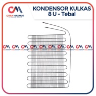 Kondensor Kulkas 1 2 Pintu 8U 8 U Kawat Tebal Freezer Aqua LG Sharp Besi Hitam Belakang Evaporator Pipa Freon Refrigrant