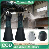 60cm*30cm Rubber Sandblast Cabinet Gloves / Cabinet Sand Blasting Gloves With Particle