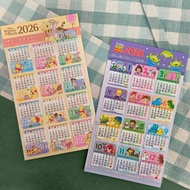 2026 Disney Calendar Stickers Three-Eyed Monster Pooh Toy Story Cartoon 115 Waterproof Handbook Date