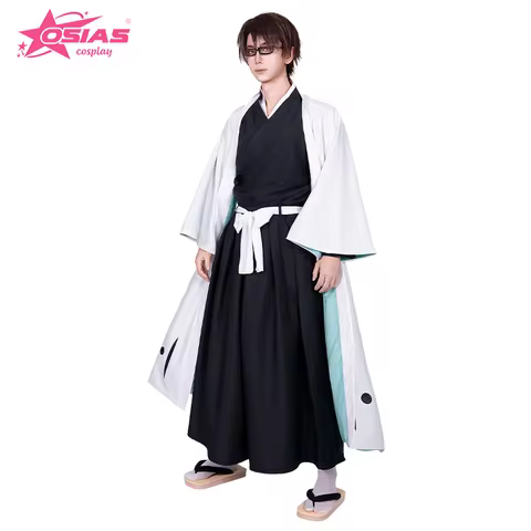 OSIAS Aizen Sousuke Cosplay Costume Set Aizen Sousuke wig Aizen Sousuke shoes BLEACH