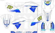 decal klx 150 bf putih biru