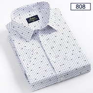 Áo Sơ Mi Nam Công Sở Trung niên Ngắn tay Họa Tiết Chấm Bi Nhỏ Màu Trắng Vải Cotton thương hiệu Anton